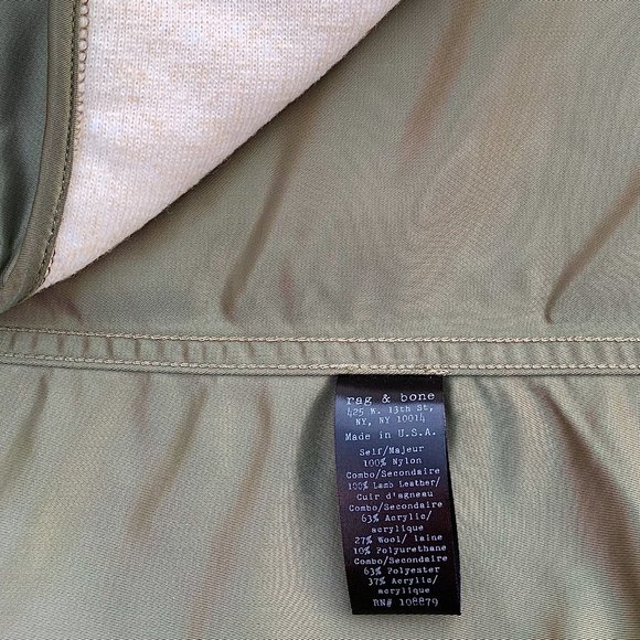 Rag & Bone aviator hooded manteau parka with removable quilted coat liner - Picture 6 of 16